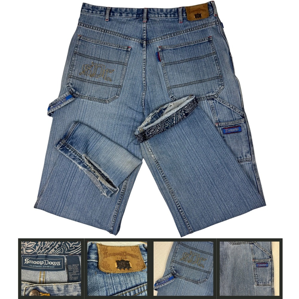 Vintage Snoop Dogg Carpenter Jean Baggy Hip Hop Men 36x33 (fit 36x32) Distressed